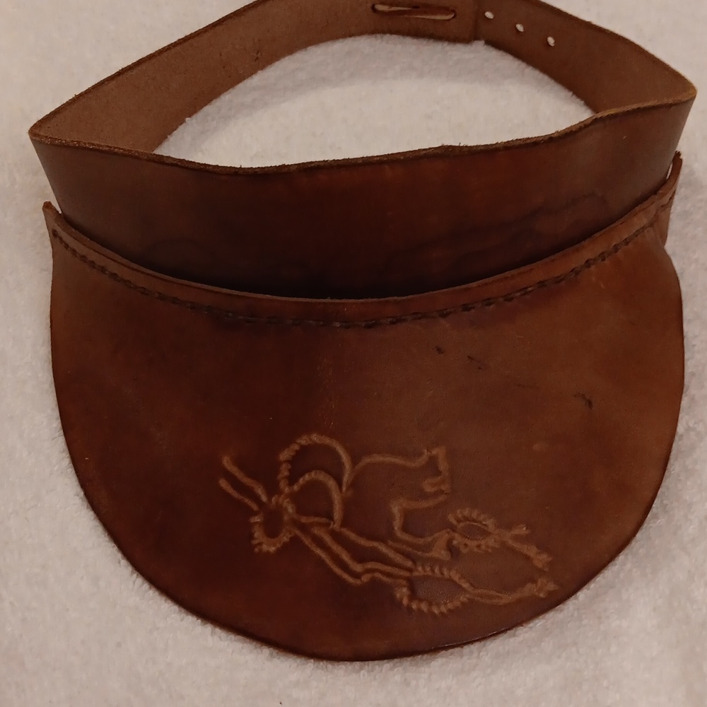 VINTAGE Tooled Leather Visor (Pre-Loved)